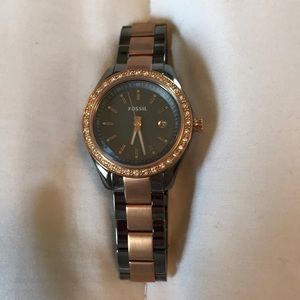 Rose gold and Titanium Fossil Watch